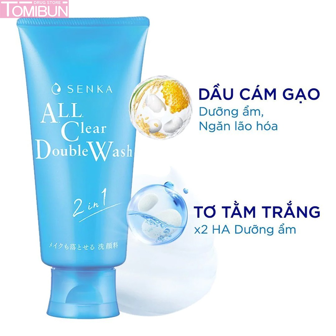 SỮA RỬA MẶT TẨY TRANG 2 TRONG 1 SENKA  ALL CLEAR DOUBLE WASH 120G